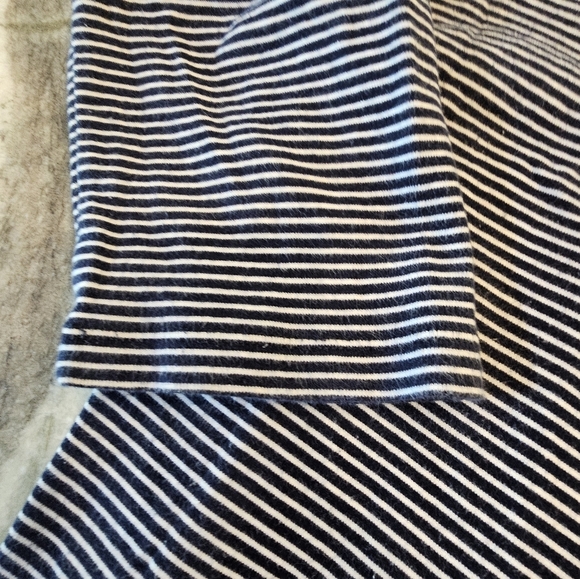 Lauren Ralph Lauren Petite Navy Striped 3/4 Sleeve Cotton Top P/L - Picture 3 of 10